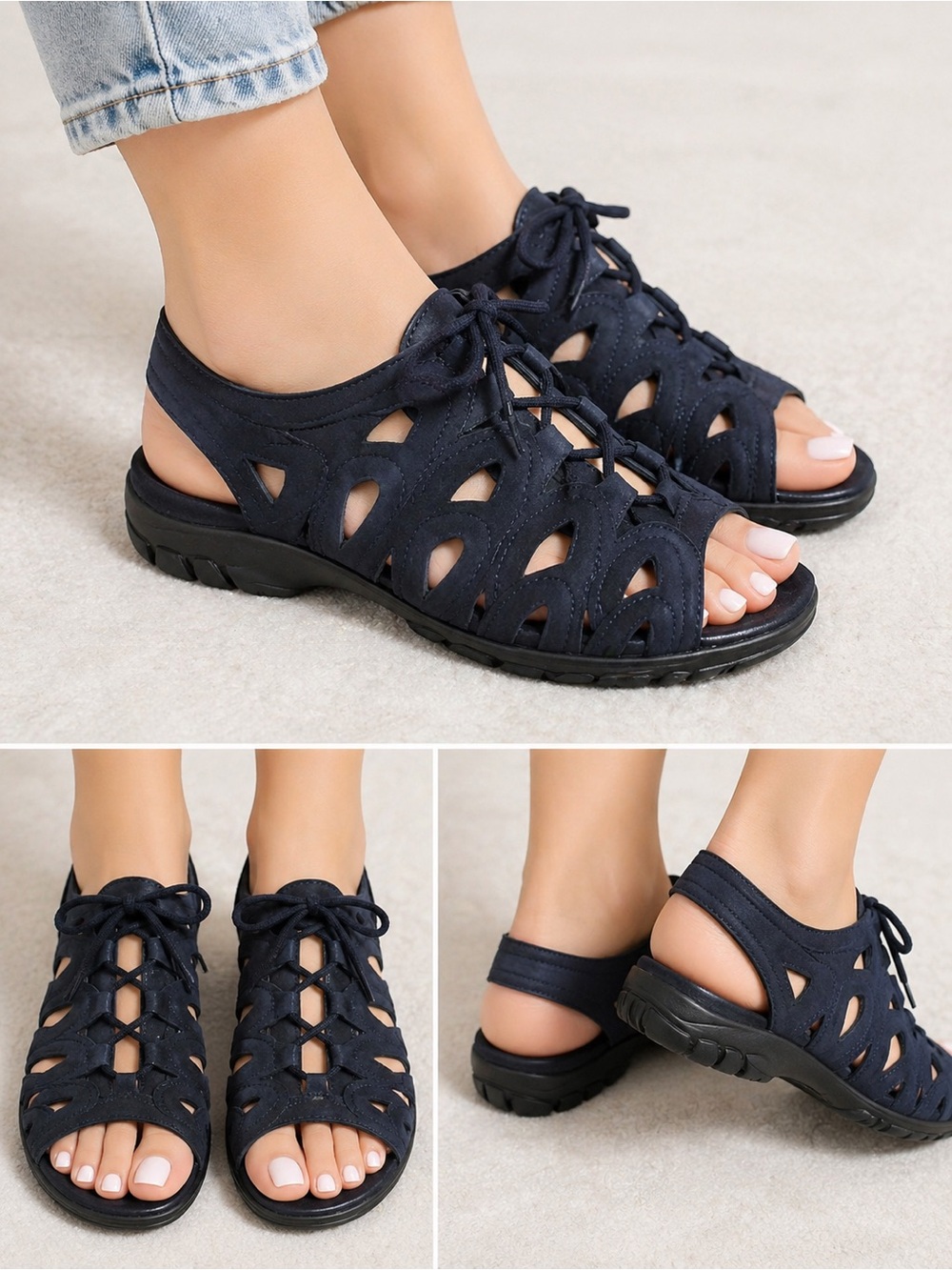 Earth Shoes Vintage Blue Sandals with Chunky Platform and Durable Design